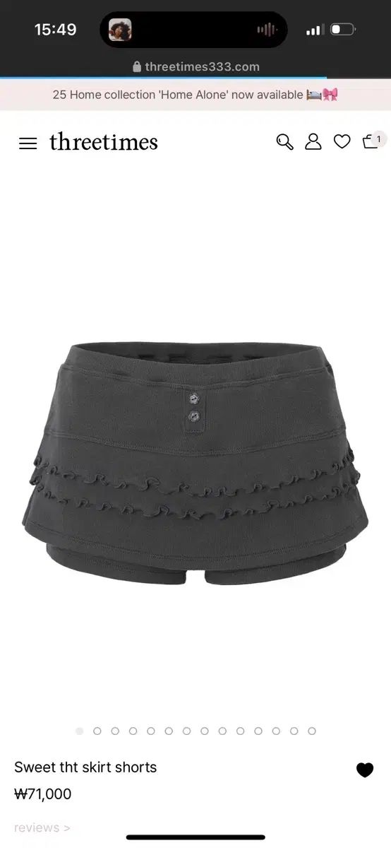 threetimes スリータイムズ threetimes sweet tht skirt shorts