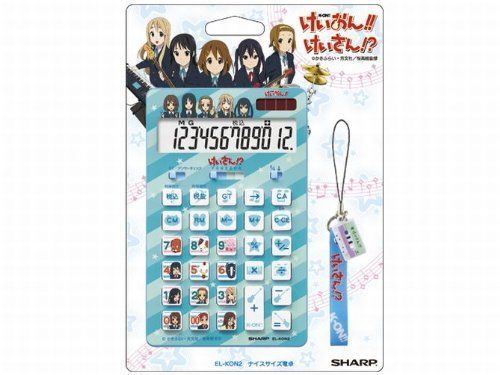 シャープ キャラクター12桁ナイスサイズ電卓 「けいおん! ! 」ブルータイプ 電卓 ストラップ付 EL-KON2