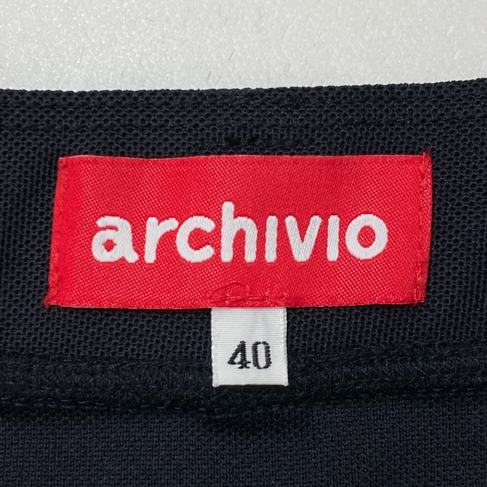 サイズ：40 ARCHIVIO アルチビオ ロゴ入りスカート ネイビー系