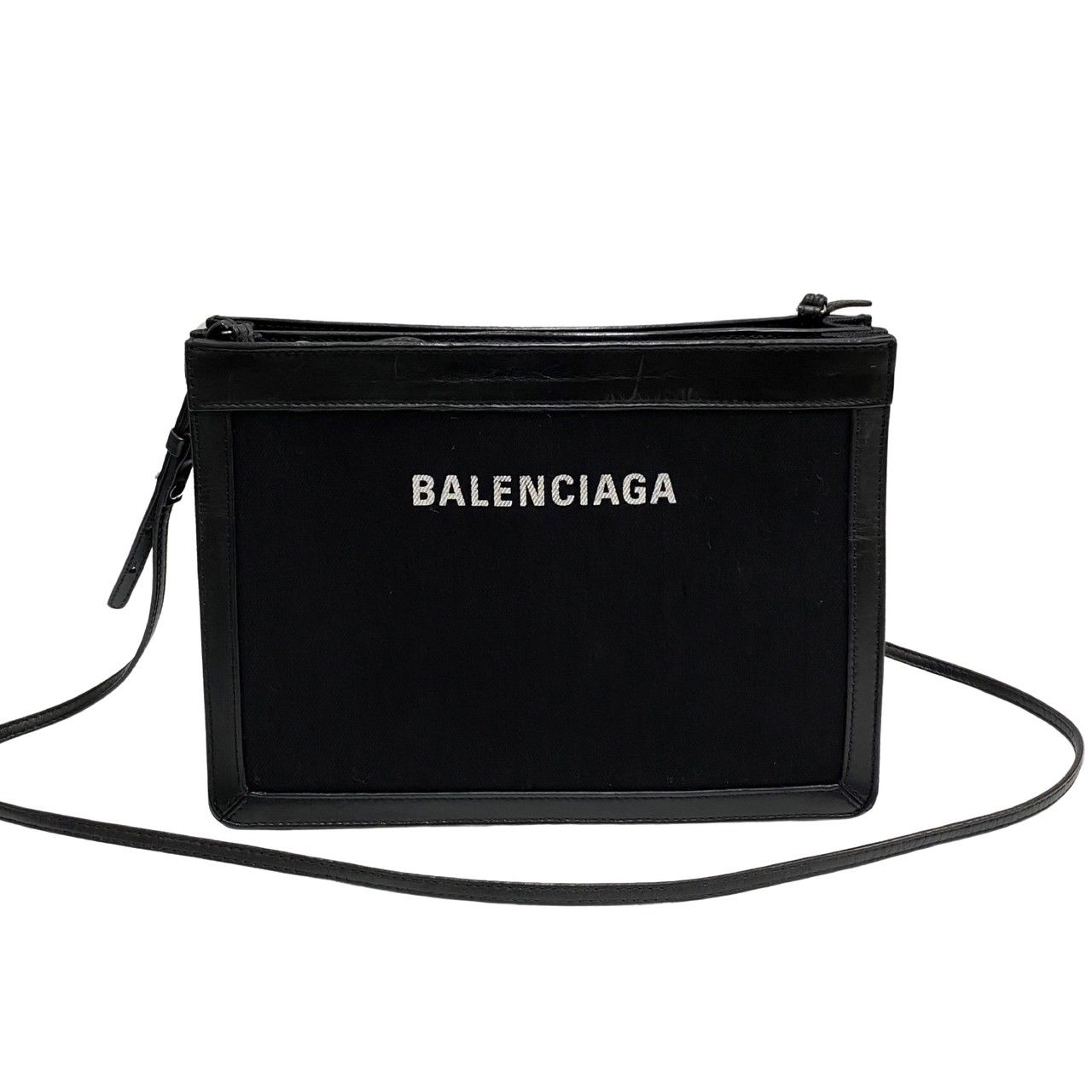 極 美品 保存袋付 BALENCIAGA バレンシアガ ロゴ レザー 本革