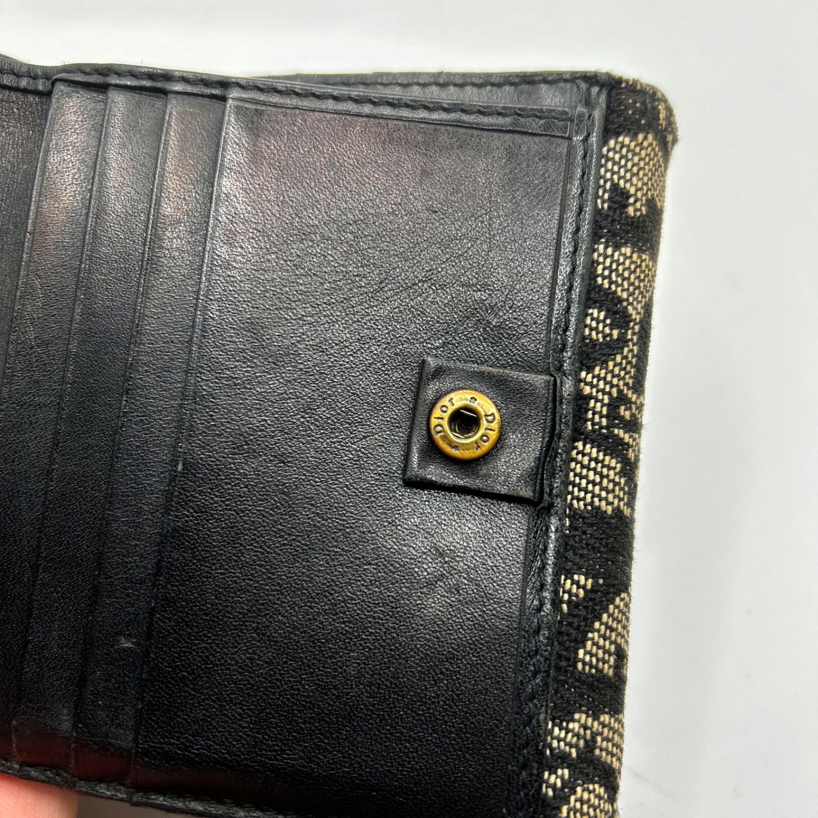 dior ディオール トロッター柄 折り財布 D金具 サドル 二つ折り 刻印