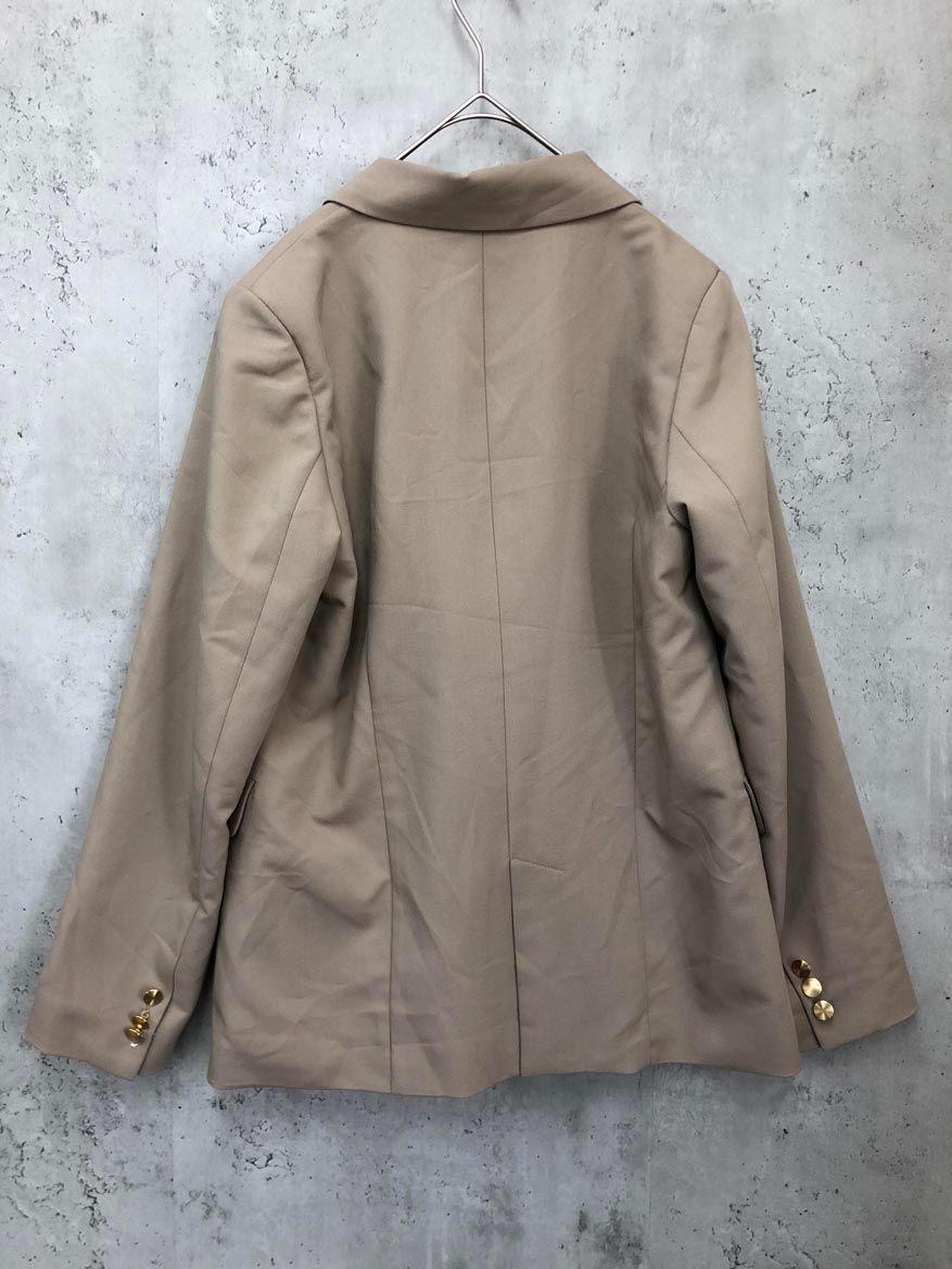 【Andemiu】ベージュ ダブルジャケット Andemiu アンデミュウ 金ボタン ダブル テーラード ジャケット