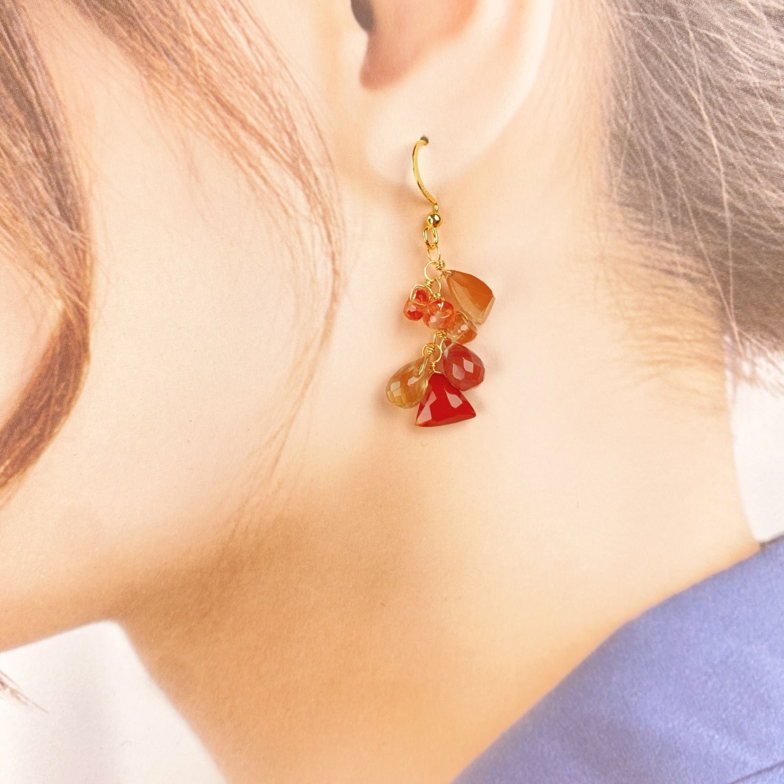 14KGF Andesine earrings アンデシンピアス アンデシン