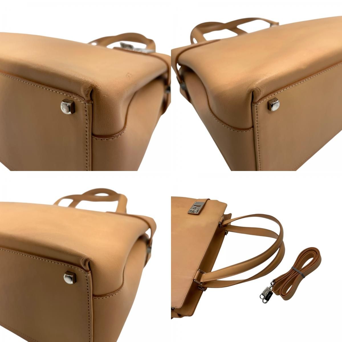 【美品】フェラガモ　ガンチーニ　ハンドバッグ　2way　レザー(カバー付き)美品 Salvatore Ferragamo フェラガモ ガンチーニ 2WAY ハンドバッグ