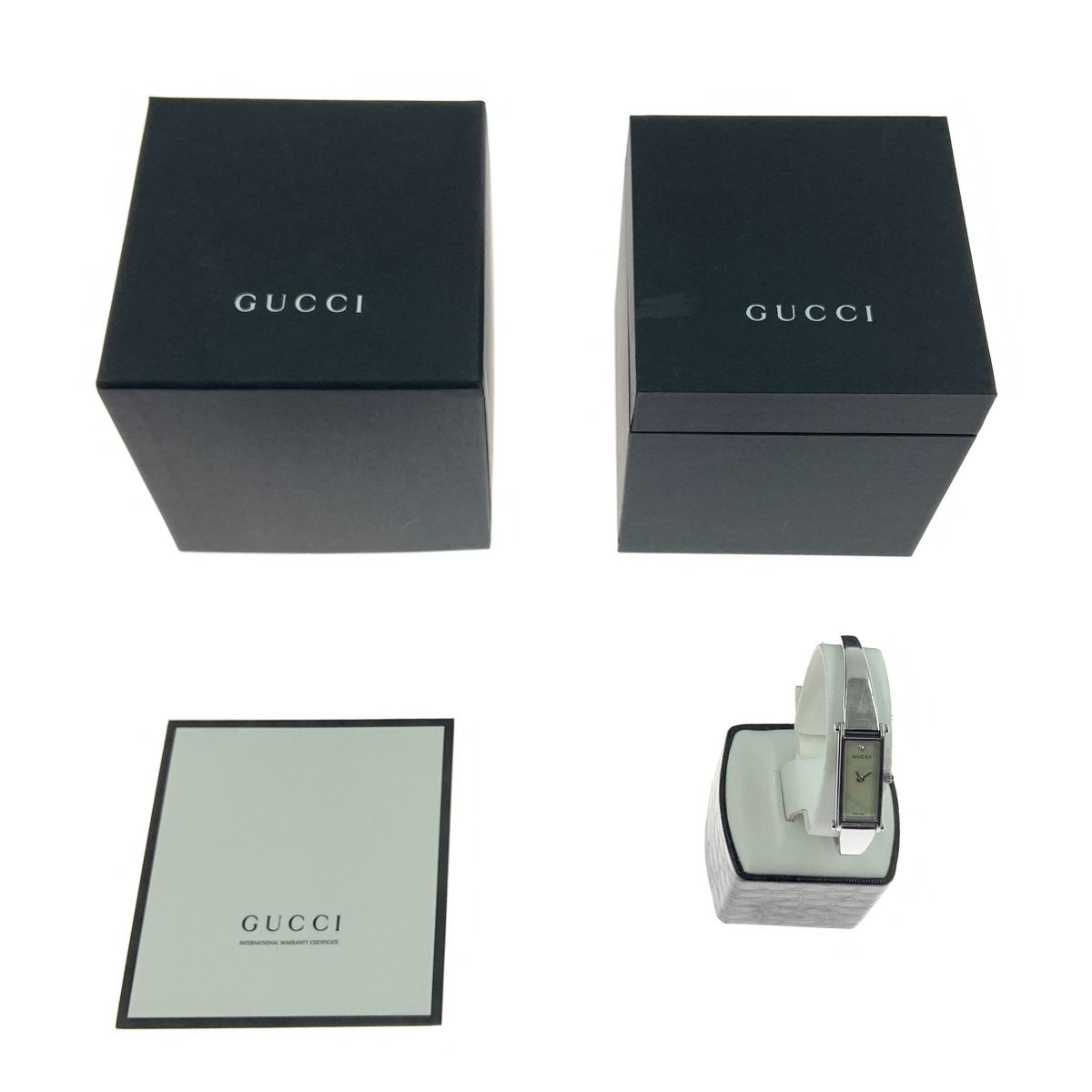 〇〇GUCCI グッチ シェル 文字盤 クォーツ腕時計 1500L シルバー x