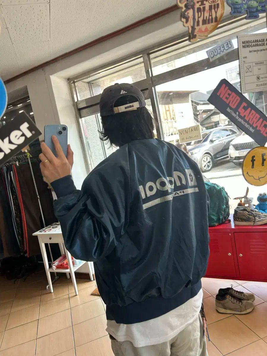 90s USA サテン ブルゾンジャケット KANDAIZUMI_COM