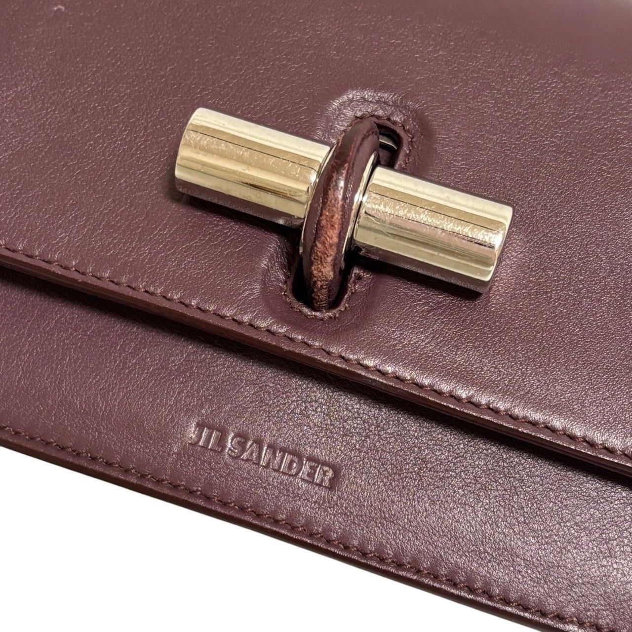 JIL SANDER ジルサンダー ショルダーバッグ ボルドー系 クロス