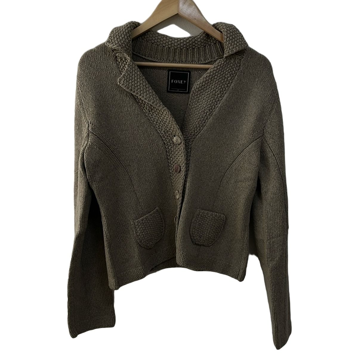 FOXEY フォクシー ジャケット サイズ42 L レディース - 35381 ベージュ 長袖|ニット|春|秋