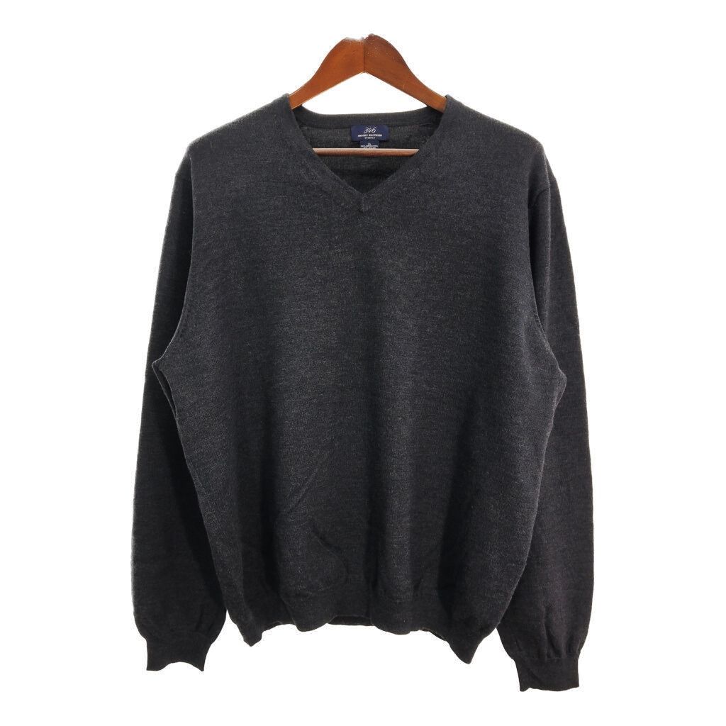 Brooks Brothers ブルックスブラザーズ Vネック ウール ニット セーター グレー (メンズ XL) 中古 古着 S9434