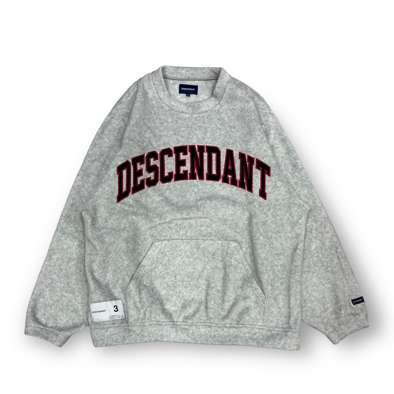 19aw DESCENDANT ROO FLEECE CREW NECK SWEATSHIRT GRAY 3＊ディセンダント フリース スウェット