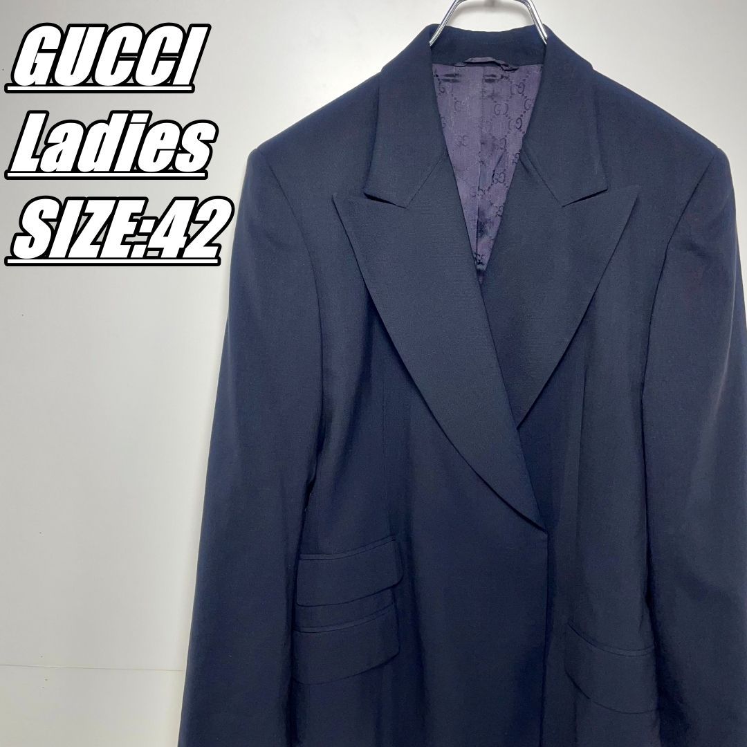 国内古着・イタリア製】GUCCI グッチ ジャケット 長丈 レディース  