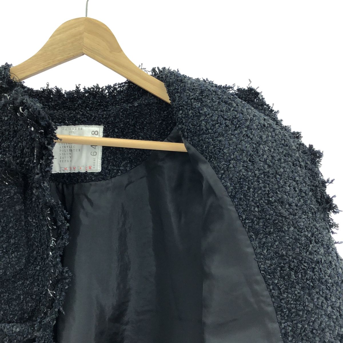 sacai / サカイ | 2023SS | tweed jacket ツイード ノーカラー