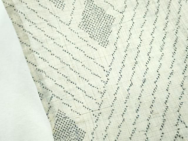 平和屋本店□超希少 夏物 重要無形文化財 本場宮古上布 白宮古 蒸栗色