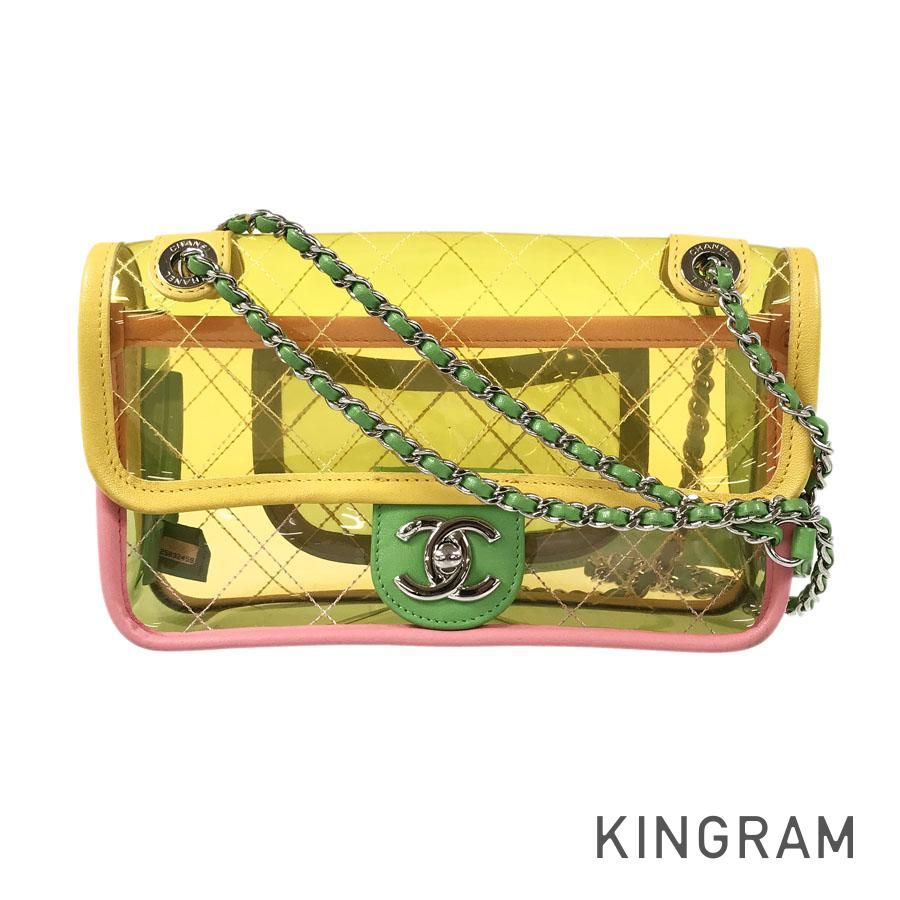 CHANEL シャネル パテント イエロー チェーンショルダーバッグ クラシックハンドバッグ マトラッセチェーンショルダー イエロー