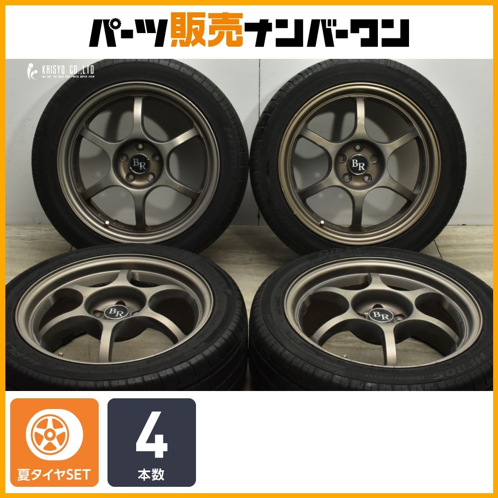 交換用に ブラックレーシング 17in 7.5J 48 PCD100 ハイフライ HF805 235|45R17 スカイライン シーマ シビック ランエボ