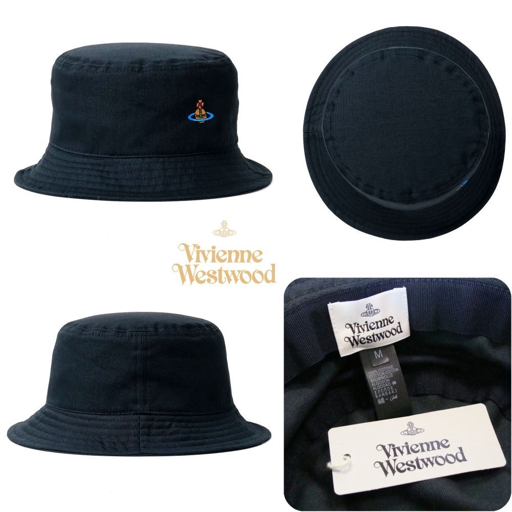 ヴィヴィアンウエストウッド バケットハット ベロア ブルー orb刺繍 ヴィヴィアンウエストウッド バケットハット ベロア ブルー orb