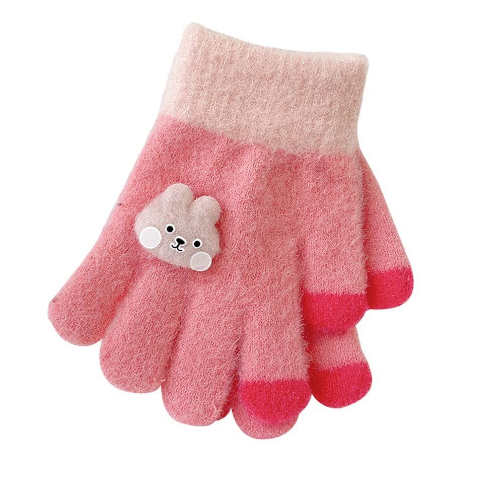 数量 子供用 キッズ ベビー 赤ちゃん モコモコ グローブ 秋冬 手袋 保温 防寒 児童 5本指 女の子 男の子 eigenn 兎 通園 自転車 お出かけ 0 3才