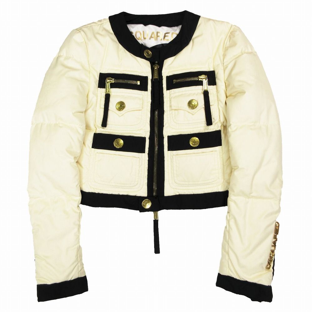 06AW DSQUARED2 ディースクエアード ノーカラーダウンジャケット 