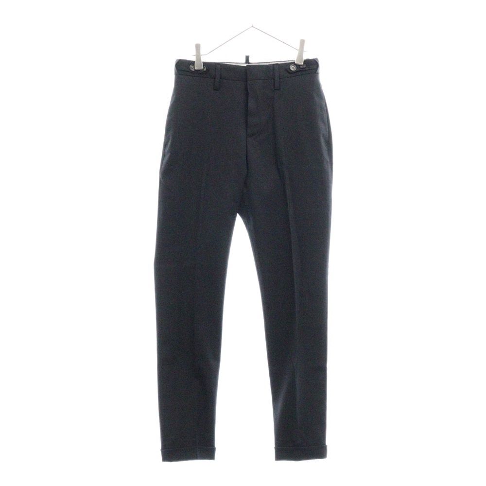 DSQUARED2 (ディースクエアード) 16AW ボタンフライ テーパード スラックスパンツ ブラック S72KA0647 S42916