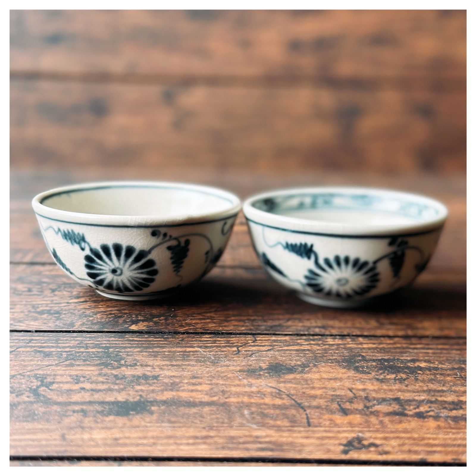 新品 ベトナムのバッチャン焼き 菊柄の丸皿5枚セット ベトナムのバッチャン焼き 菊絵の丸皿5枚セット | Kc-Labo's shop