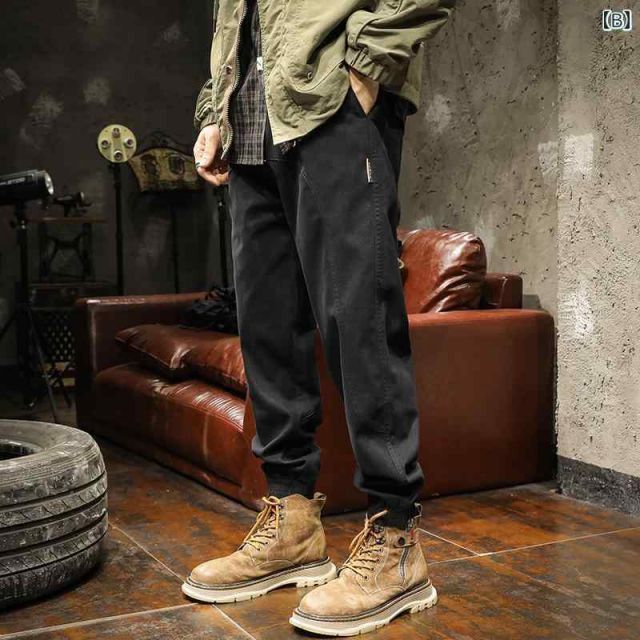 [L 65-75kg]メンズ 男性用 ファッション オシャレ シンプル 大人 かっこいい ストリート ヒップホップ HipHop 春秋 カジュアル パンツ ルーズ マウンテン スタイル ハーレム ロング パンツ