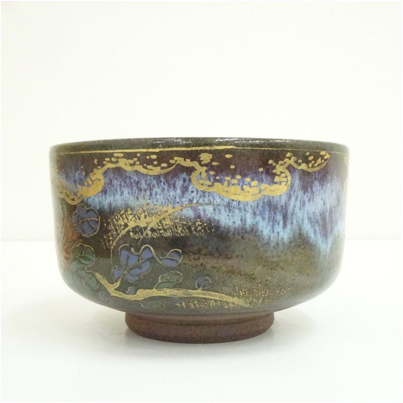 泰山造 天目菊花文茶碗（共箱） 茶道 抹茶 おしゃれ 抹茶茶碗 抹茶碗