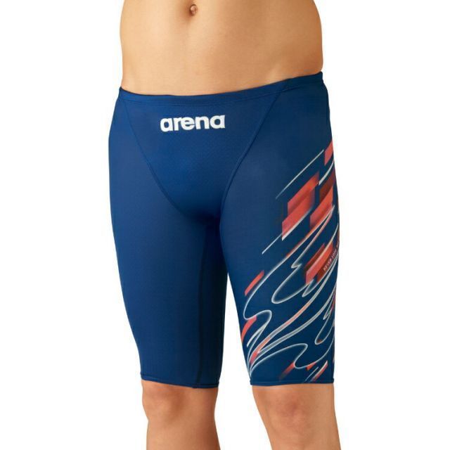 arena アリーナ ハーフスパッツ P002-レッド・シルバーXネイビー Oサイズ ARN-3044M NVRD | スポーツ スポーツ用品 水泳 スイミング スイマー 水着 スイムウェア 競泳 競泳水着 レース用 メンズ 男性 