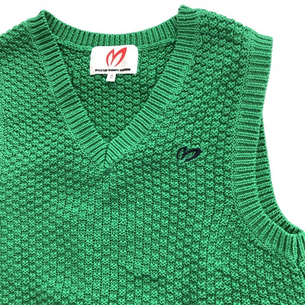 ☆特価☆【美品】マスターバニー ニットベスト グリーン コットン100