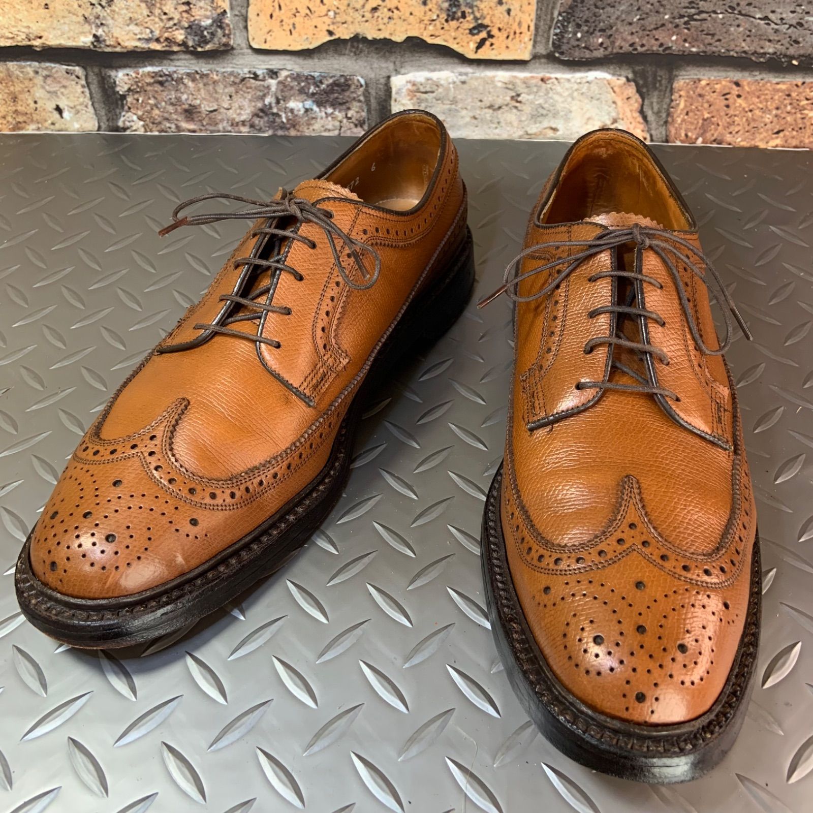 美品！フローシャイムインペリアル ウイングチップ ケンムーア シボ革8D 美品/希少品” FLORSHEIM（フローシャイム）Imperial ロング