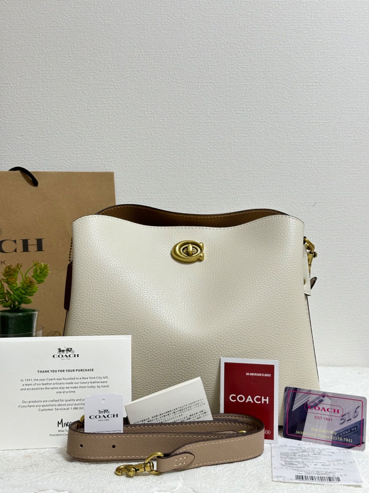COACH ウィロウ ショルダーバッグ ホワイト C2590 アイボリー - メルカリ