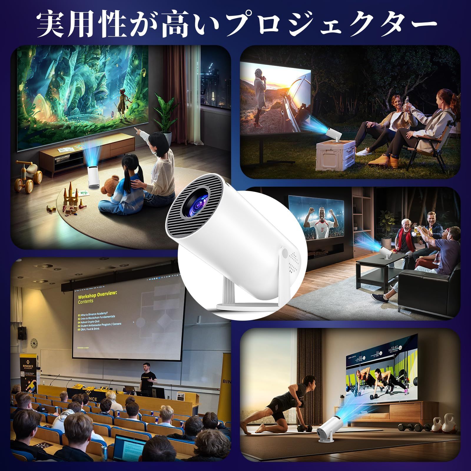 PliPla プロジェクター 家庭用【2025年新登場！18000LM・270°回転・4K 