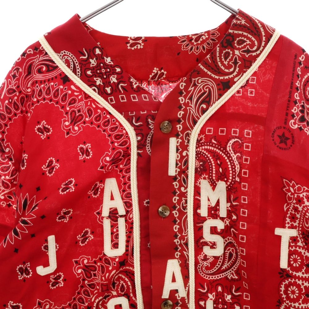 READY MADE (レディメイド) 21AW Red Bandana Baseball Shirt バンダナ