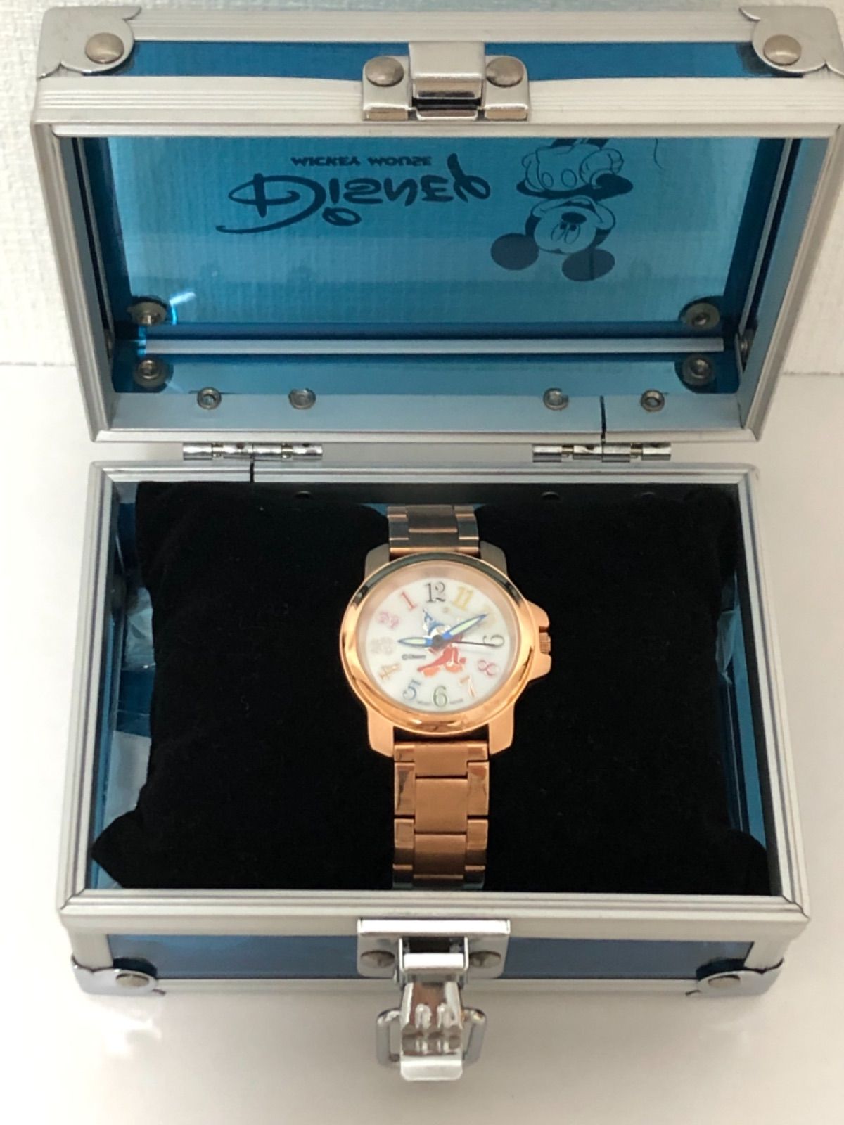 ディズニー ファンタジア66周年記念 逆回転腕時計 ピンクゴールド