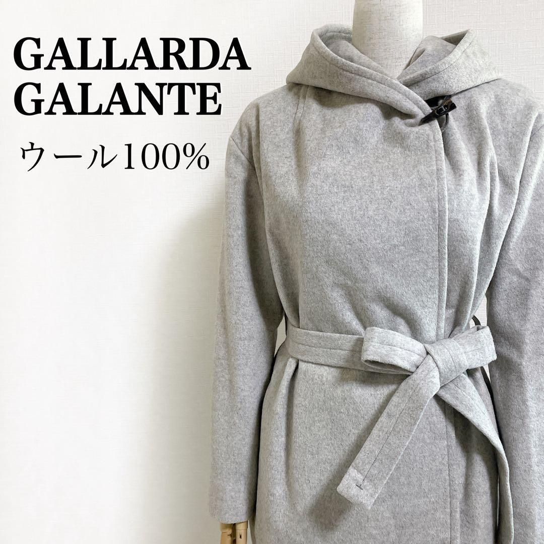GALLARDA GALANTE ガリャルダガランテ ウール フード付き ベルトデザイン ミドルコート グレー 1 レディース