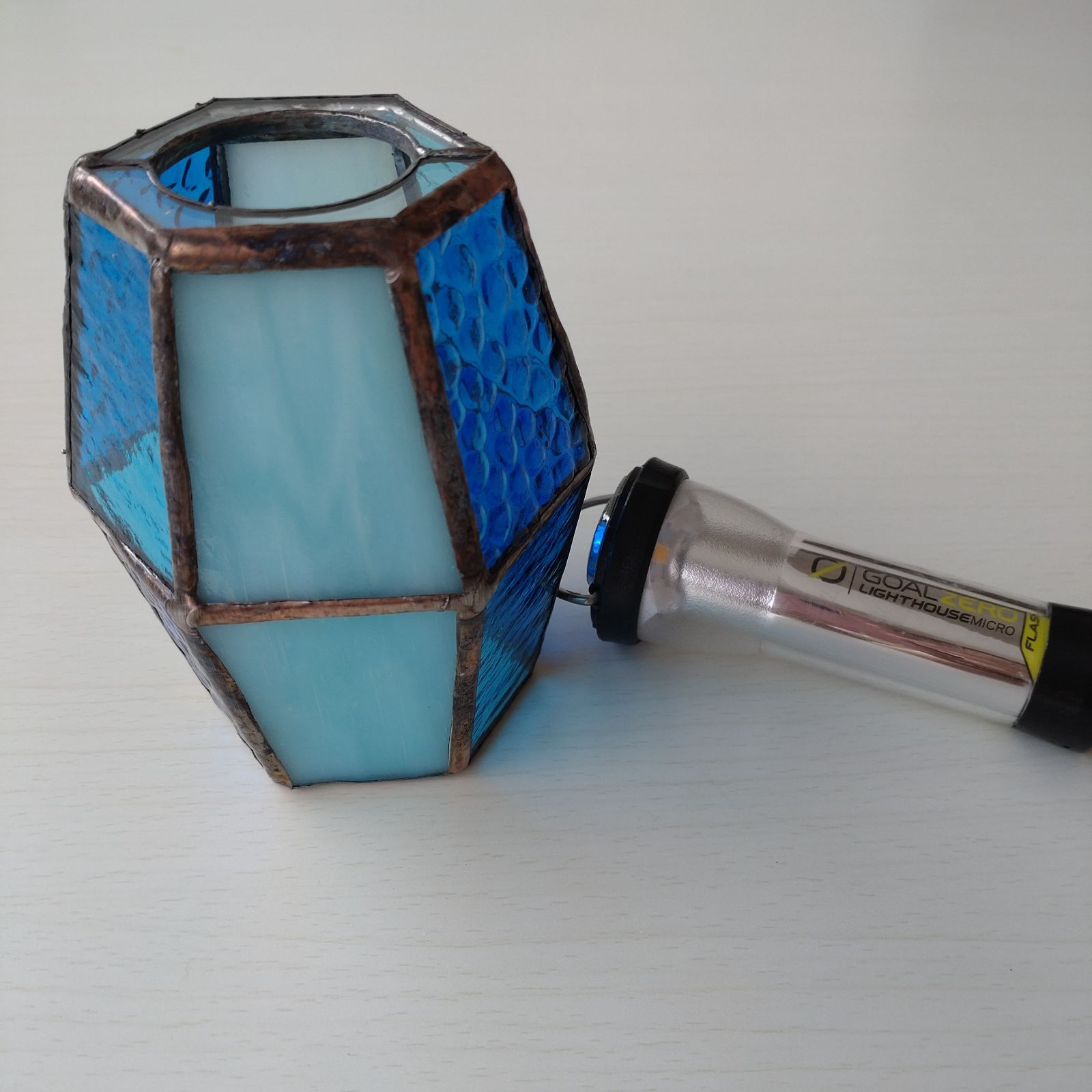 STORNURAGON 青色ガラス 六角形ゴールゼロランタンアクセサリー