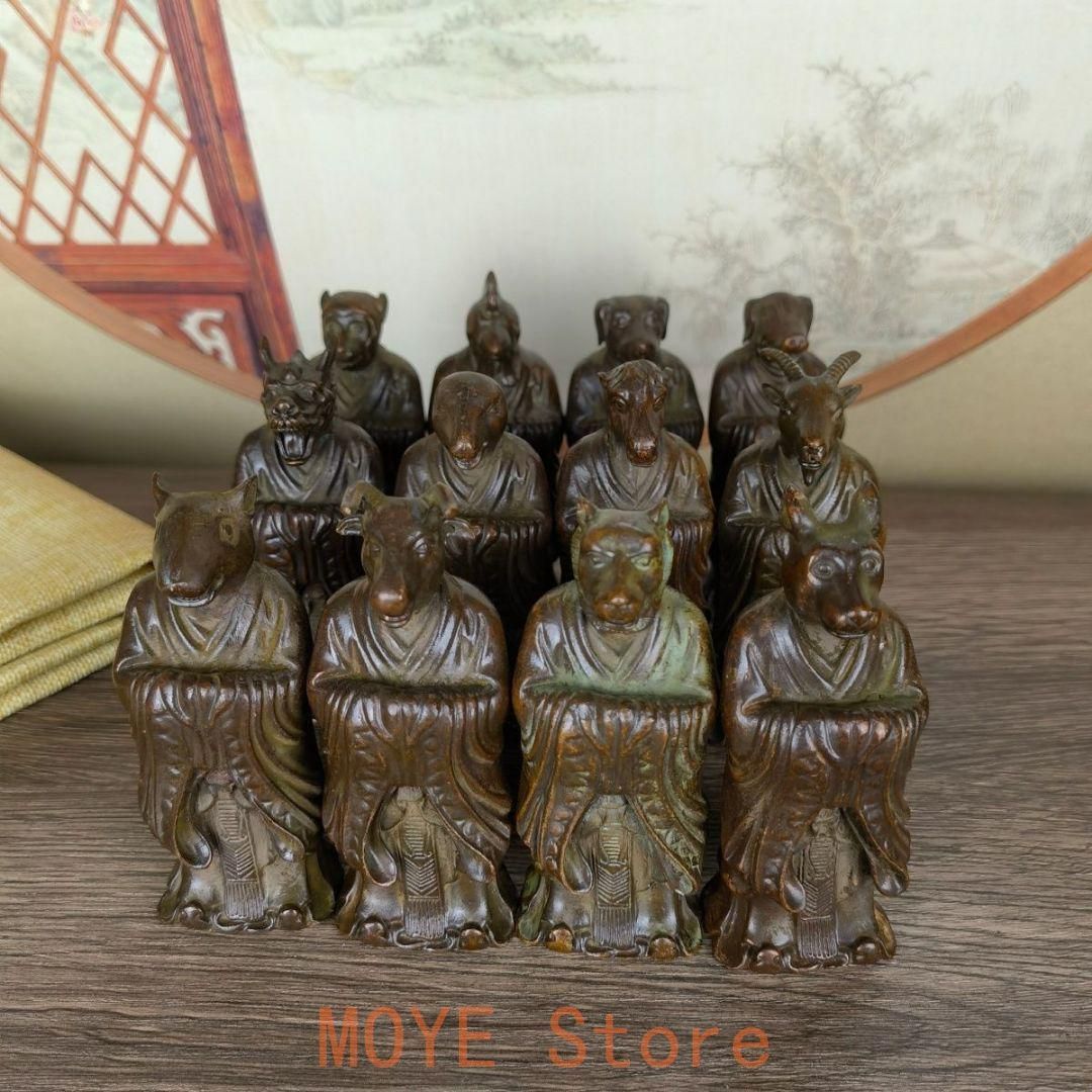銅製 十二十二干支 茶台 玄関 博古架 装飾品 工芸品 置物 銅製 十二十二干支 茶台 玄関 博古架 装飾品 工芸品 置物