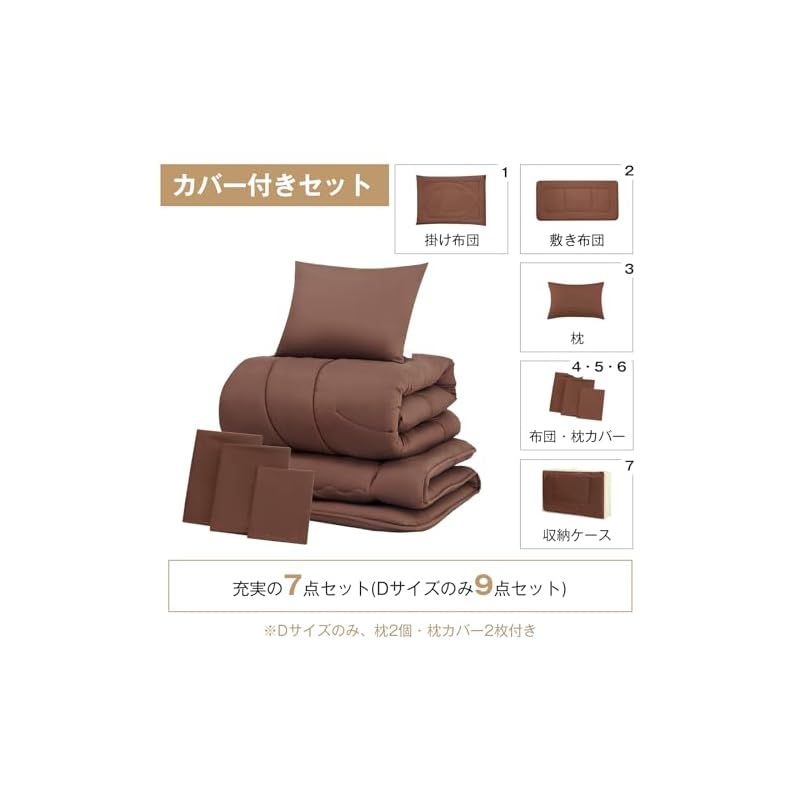 在庫 Keusnix 布団セット シングル 布団7点セット 寝具セット SEK認証 防臭 オールシーズン ふとんセット 洗える 中綿1.6kg 掛け布団 高密度固綿入り 五層敷布団 枕 布団カバー3点 収納ケース付き ホコリが出にくい ピーチスキ 1