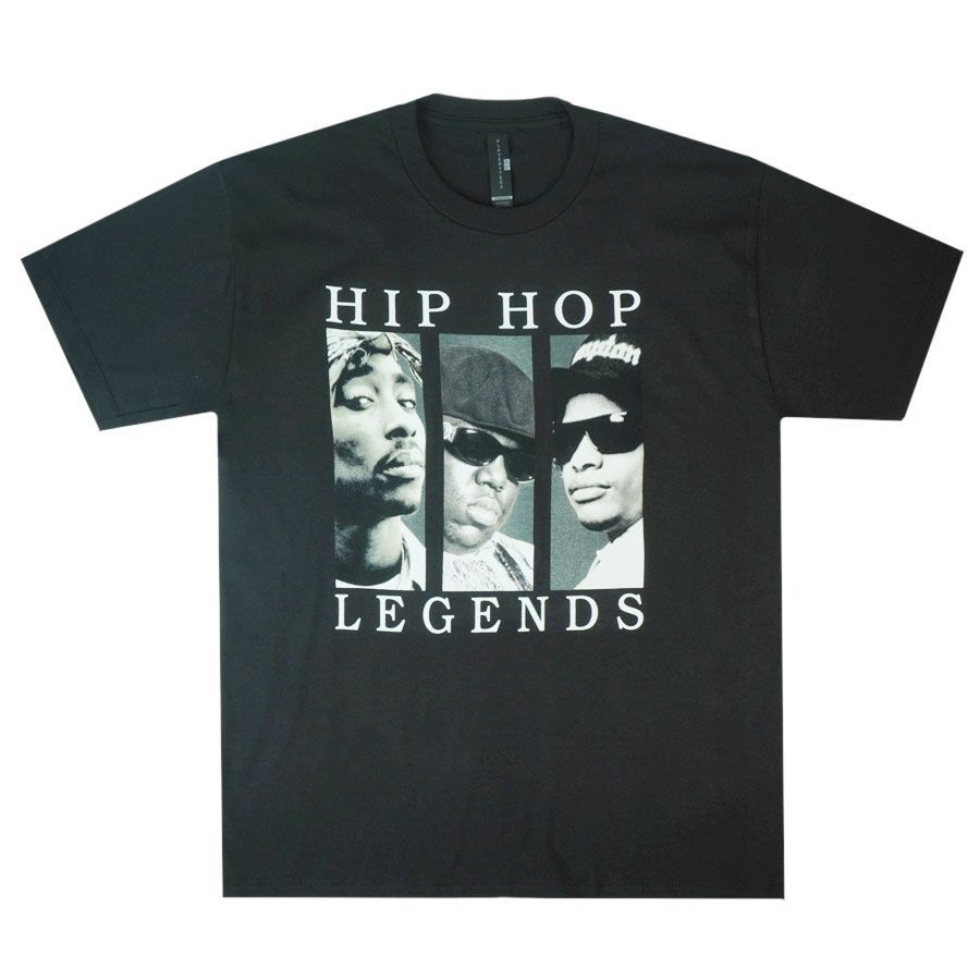 メンズ Tシャツ LEGENDS ヒップホップ レジェンド Tシャツ2PAC BIGGIE EAZY-E ラップＴシャツブラック 黒 ラッパー男女兼用  アーティスト ミュージックTビギースモールズ NWA TUPAC - メルカリ