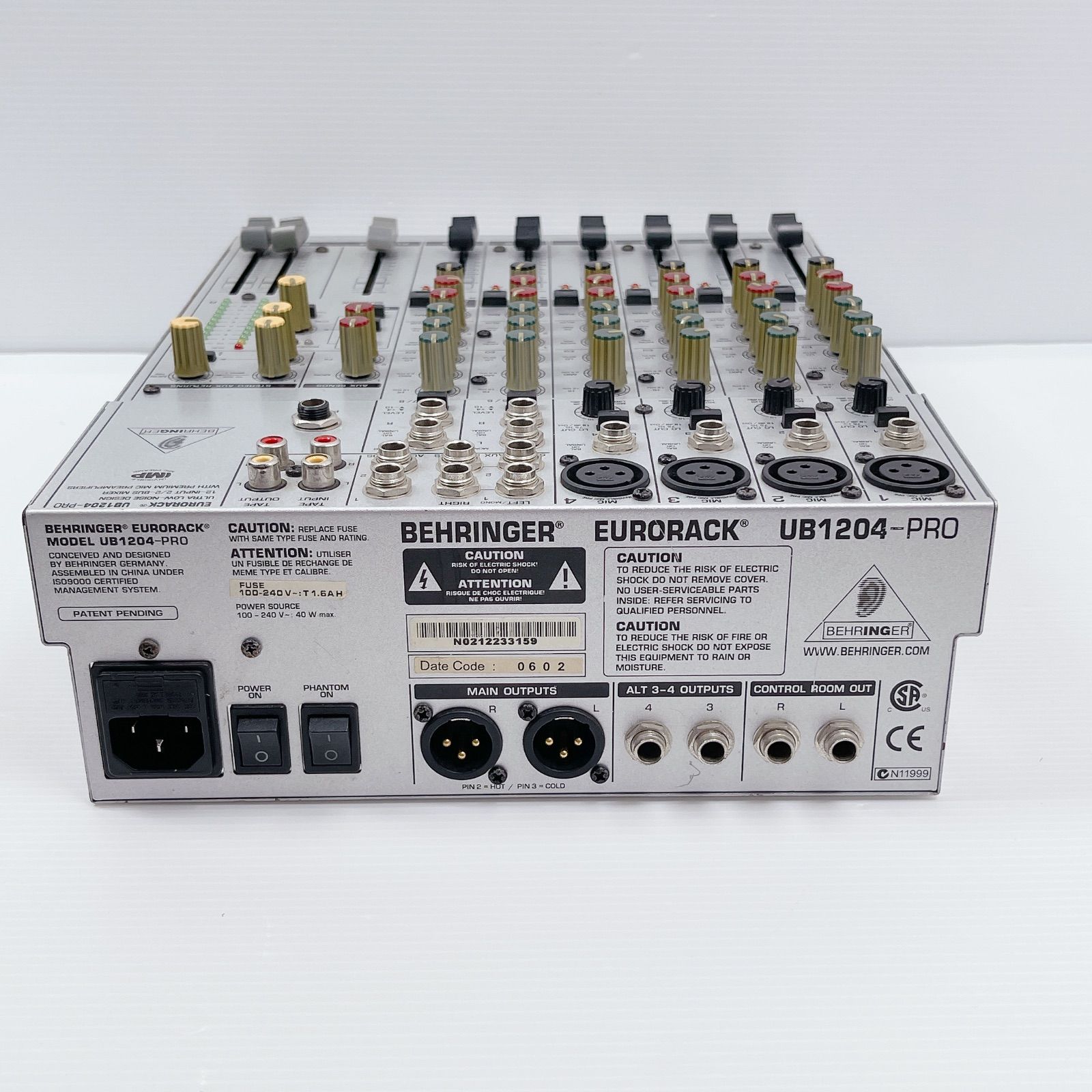 ベリンガー BEHRINGER EURORACK UB1204-PRO ミキサー 動作確認