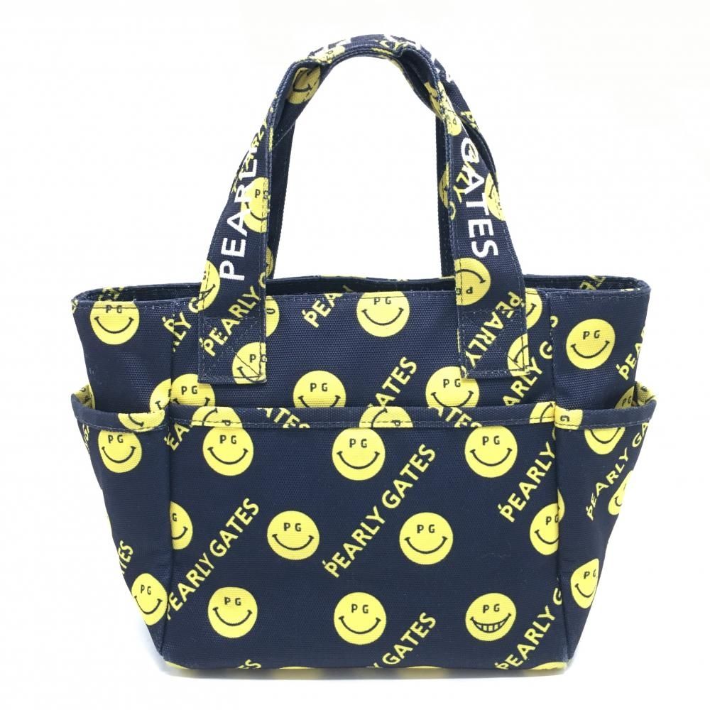 パーリーゲイツ カートバッグ ネイビー×イエロー ニコちゃん総柄