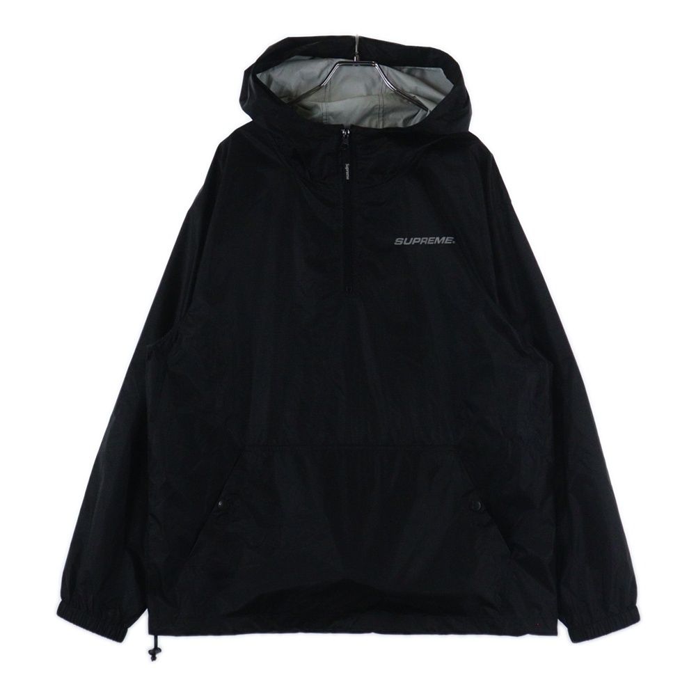 SUPREME シュプリーム 17AW Packable Ripstop Pullover パッカブル リップストップ プルオーバー ロングスリーブ アノラックジャケット ブラック