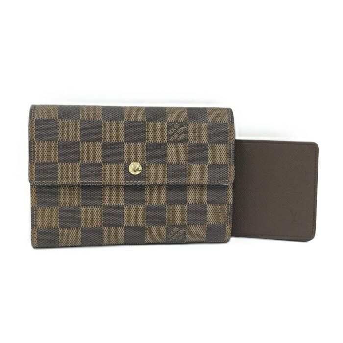 LOUIS VUITTON 三つ折り財布 ポルトフォイユアレクサンドラ ダミエ エベヌ N63067