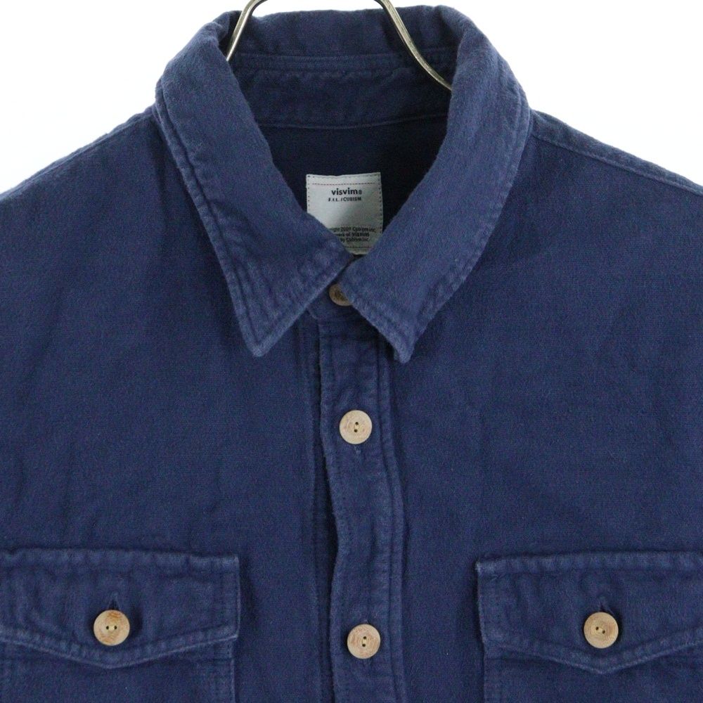 VISVIM ヴィスヴィム 18SS BLACK ELK FLANNEL 0118105011011 ブラックエルフランネル 長袖シャツ ネイビー VISVIM (ヴィスヴィム) 18SS BLACK ELK FLANNEL 0118105011011