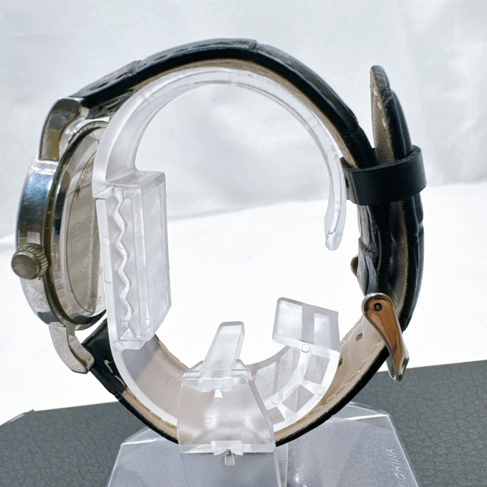 スヌーピー ウッドストック 腕時計 ブラックレザー 箱付き 中古