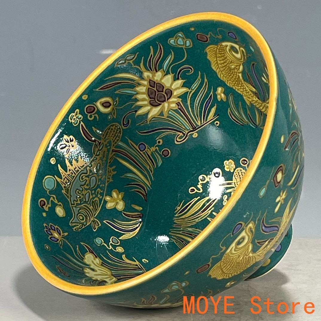 大明宣徳斗彩魚藻紋斗笠杯 茶碗 景徳鎮 陶磁器 工芸品 置物 大明宣徳斗彩魚藻紋斗笠杯 茶碗 景徳鎮 陶磁器 工芸品 置物