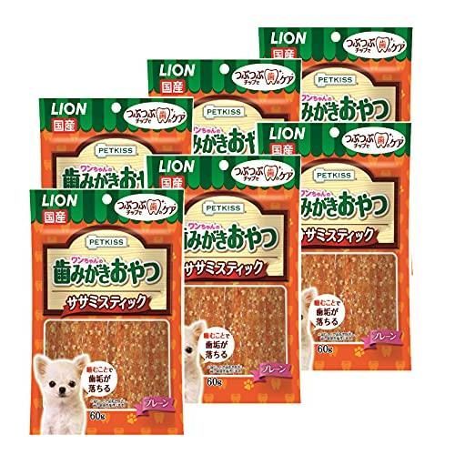 ライオン LION ペットキッス PETKISS ワンちゃんの歯みがきおやつ ササミスティック プレーン 60g×6個 まとめ買い