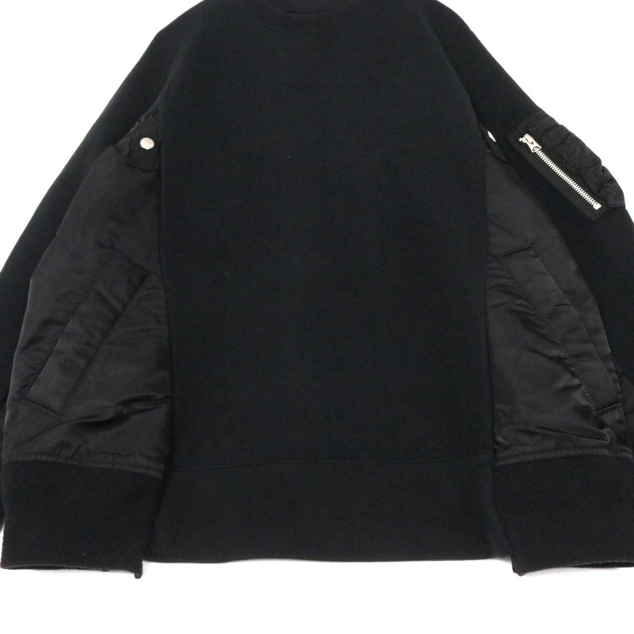 中古B】sacai サカイ 3 / L メンズ スウェット 21AW Sponge Sweat MA-1 Pullover再構築 ドッキングスウェット  SCM-032 黒 中古B 古着 - メルカリ