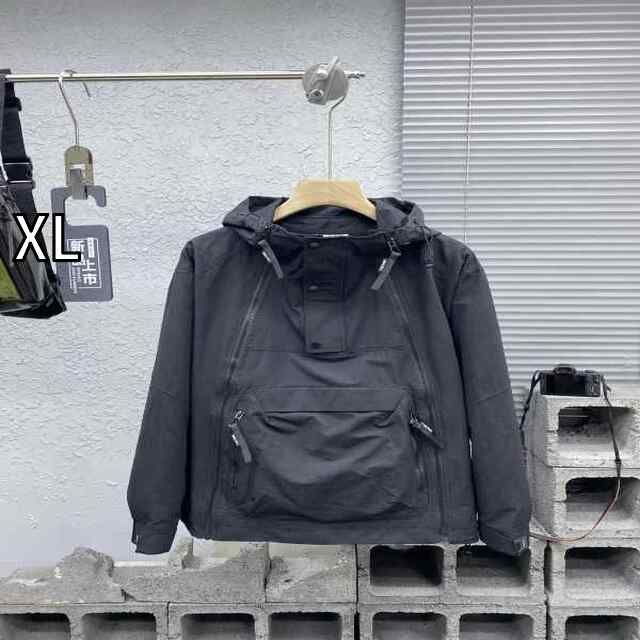 [XL]メンズ  服  シンプル ファッション オシャレ 大人 かっこいい 大きいサイズ ストリート 紳士服 秋 斜 ジッパー フード ジャケット カジュアル ワークウェア プルオーバー トップス