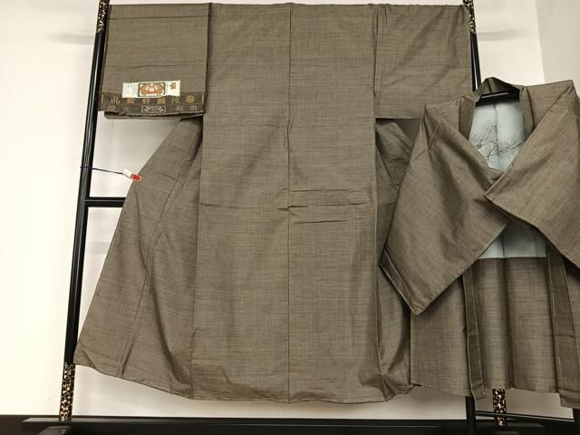 平和屋着物●男性 本場大島紬 アンサンブル 100亀甲 総詰め 中川織物謹製 証紙付き 正絹 ♥ AABA8817zg