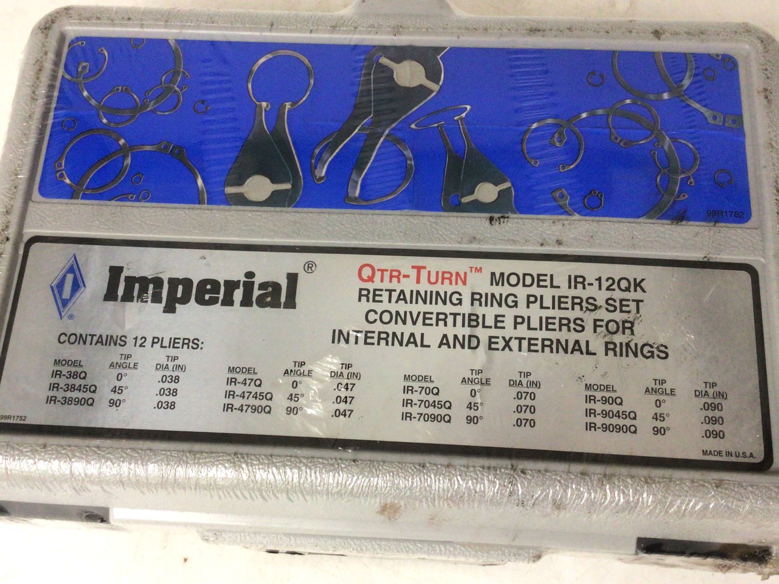 ImperialTool QTRターンリングプライヤーセット 1 4インチ 3 1 2インチリング用 IR12QK ITSTLH4JXWHW エコツール半田店 M02